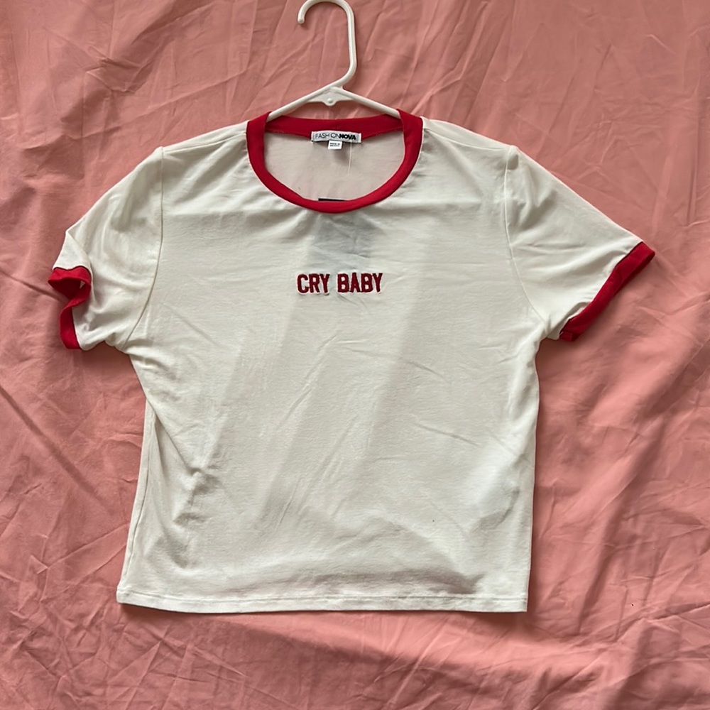 Fashion Nova “Cry Baby” crop top